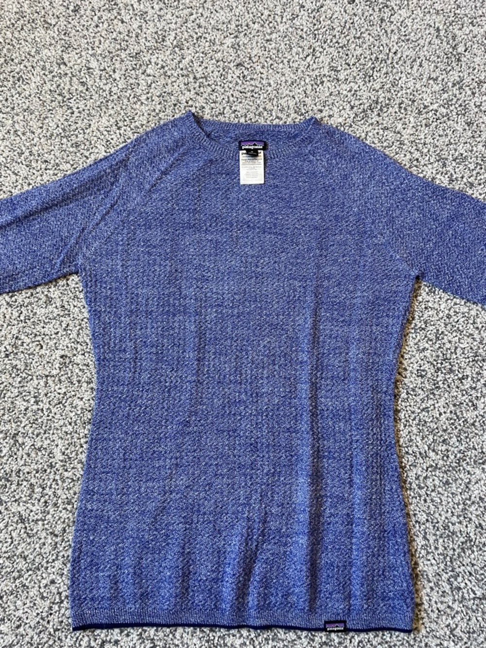 Patagonia Women’s capilene layering Heathered Blue Crewneck Sweater